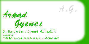 arpad gyenei business card